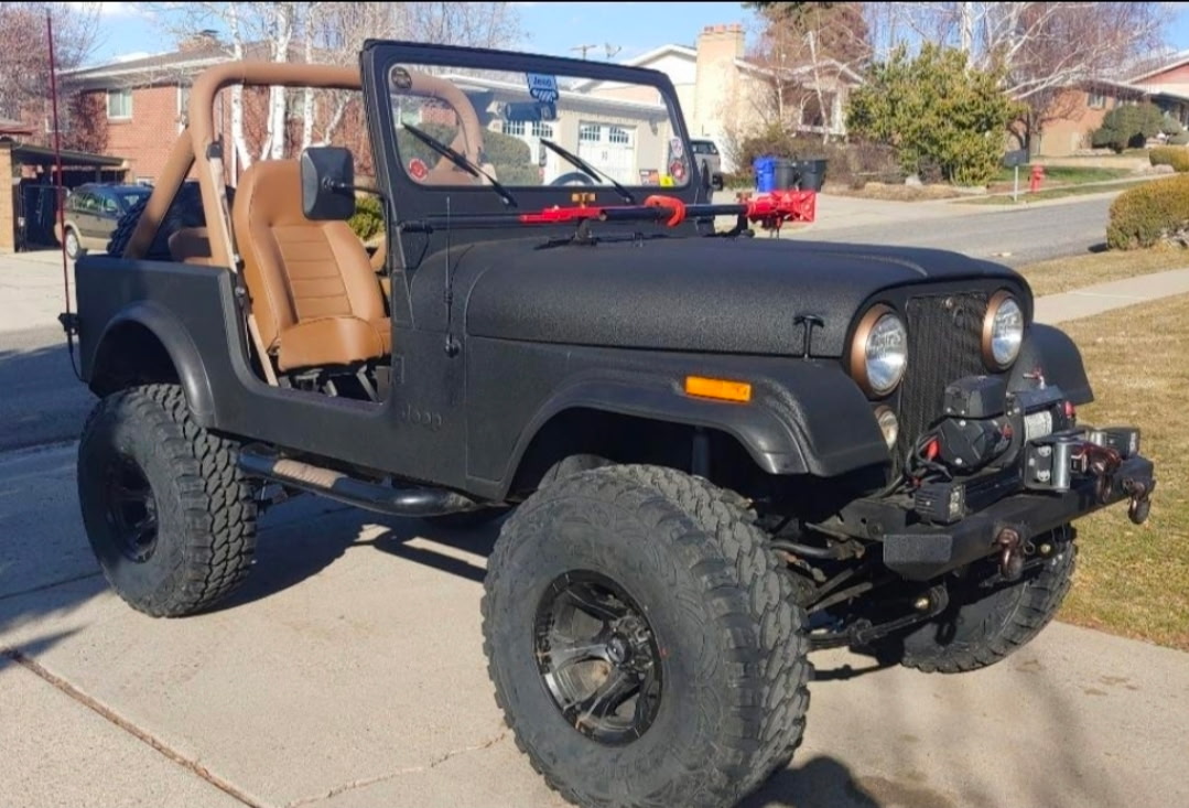 Lifted Jeep CJ on off-road tires